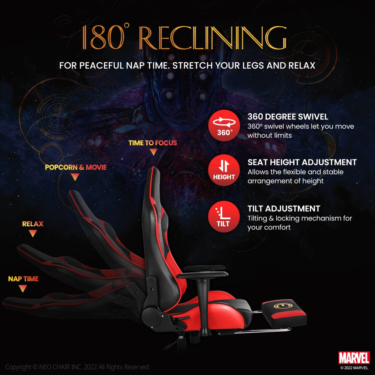 Neo Chair ETERNALS Gaming Chair-Druig R (MV-ETN-DR-R) Marvel Gaming 5 Neo Chair ETERNALS Gaming Chair-Druig R (MV-ETN-DR-R) Marvel Gaming