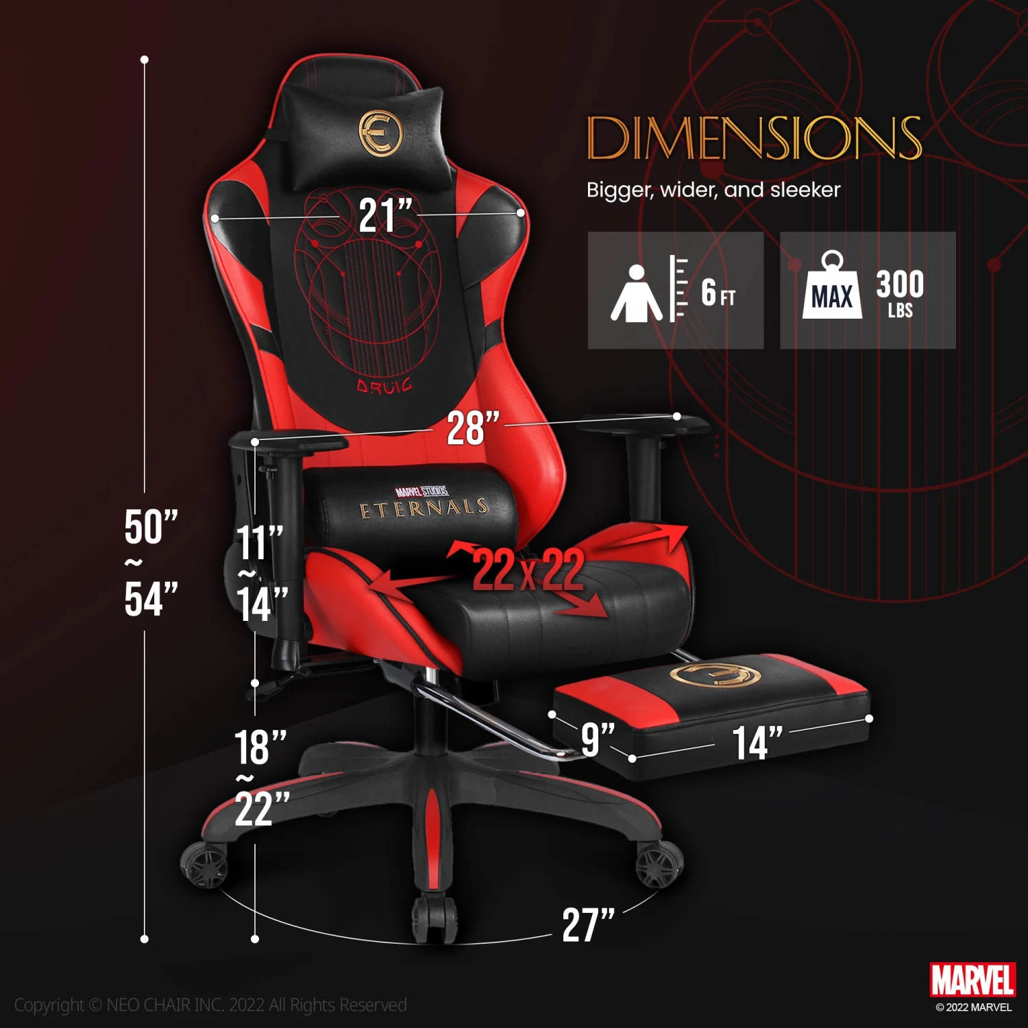 Neo Chair ETERNALS Gaming Chair-Druig R (MV-ETN-DR-R) Marvel Gaming 7 Neo Chair ETERNALS Gaming Chair-Druig R (MV-ETN-DR-R) Marvel Gaming