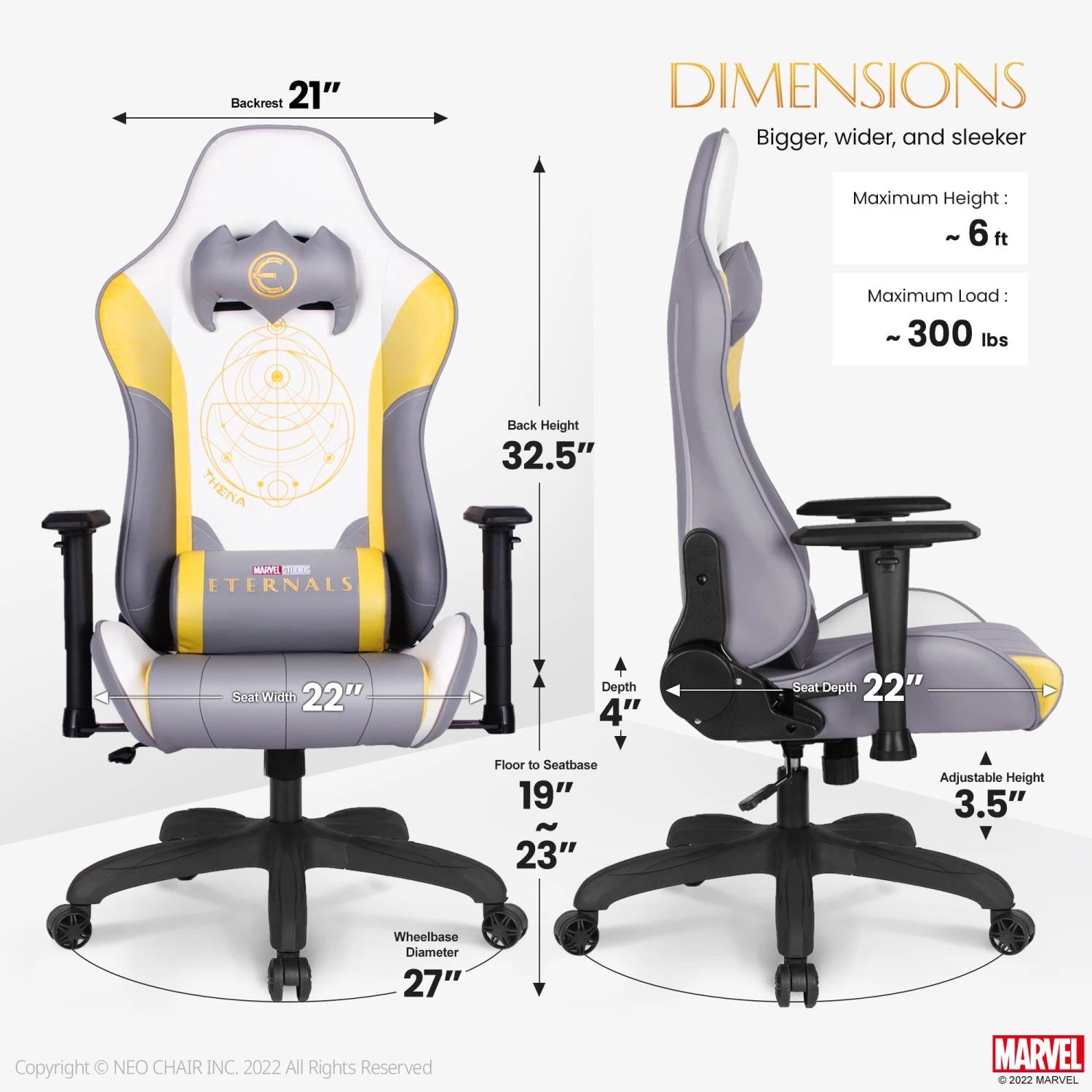 Neo Chair Marvel Gaming ETERNALS Gaming Chair- Thena (MV-ETN-TH) 7 Neo Chair Marvel Gaming ETERNALS Gaming Chair- Thena (MV-ETN-TH)