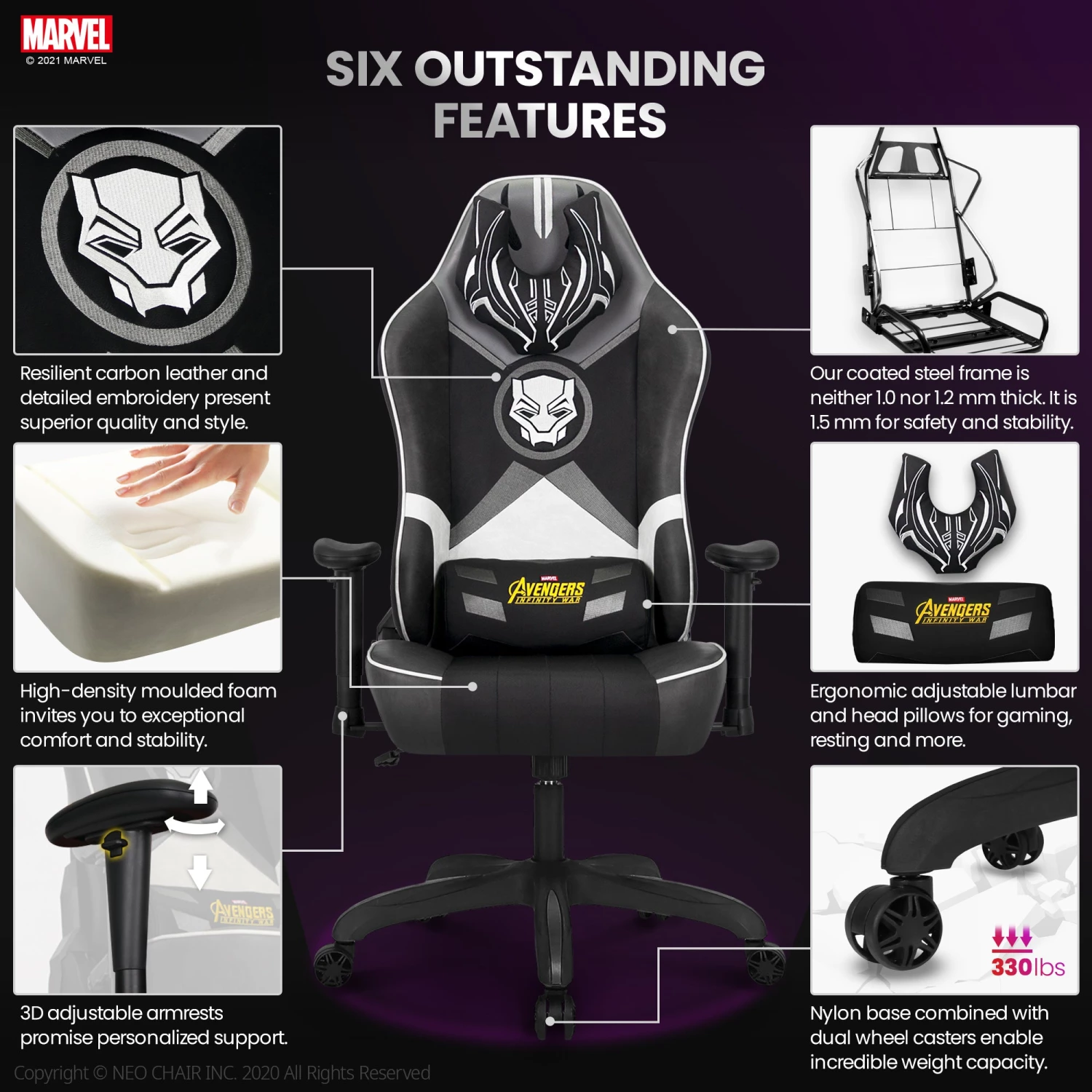 Neo Chair ULTIMATE Black Panther Edition (MV-RAP-BP) 6 Neo Chair ULTIMATE Black Panther Edition (MV-RAP-BP)