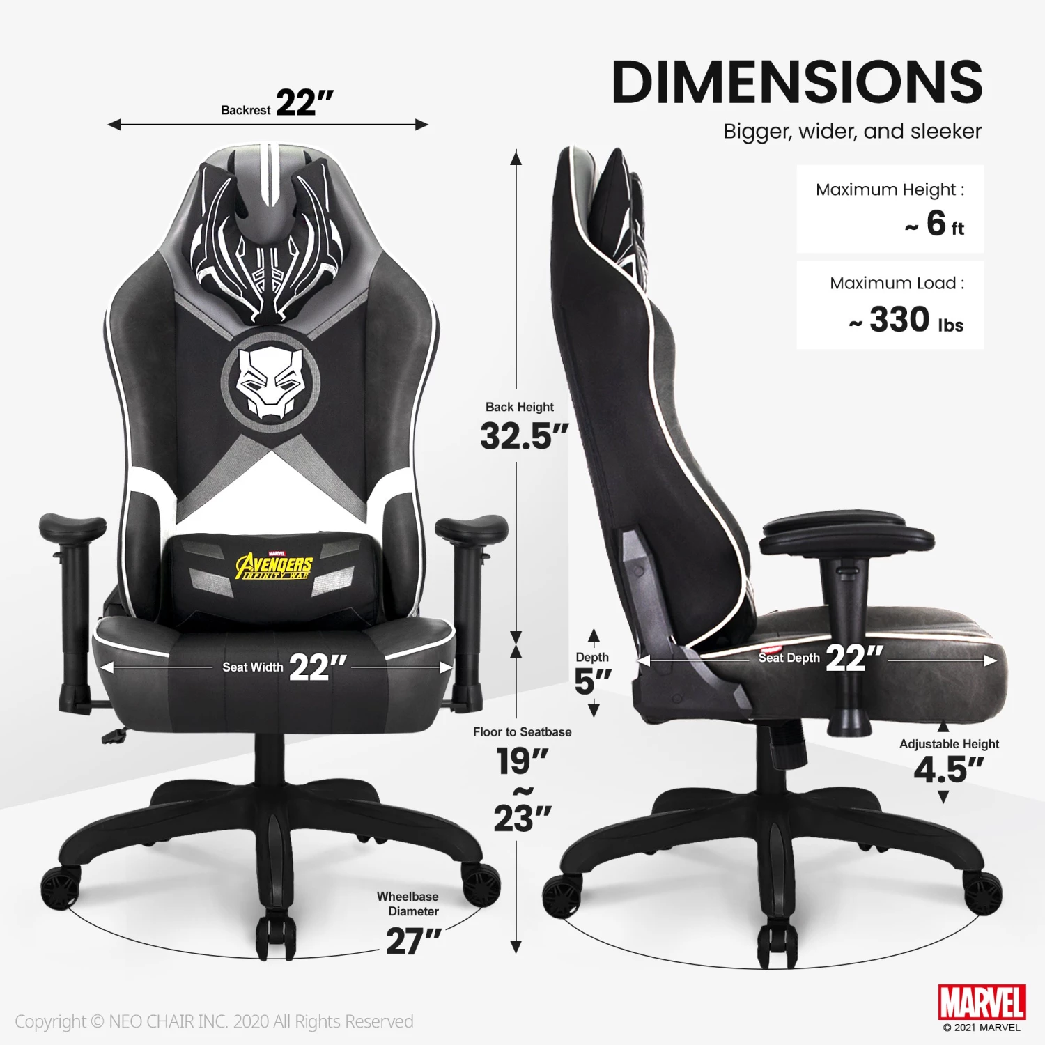 Neo Chair ULTIMATE Black Panther Edition (MV-RAP-BP) 10 Neo Chair ULTIMATE Black Panther Edition (MV-RAP-BP)